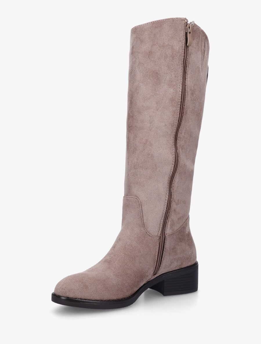 Bottes en suédine à franges - Taupe - 3
