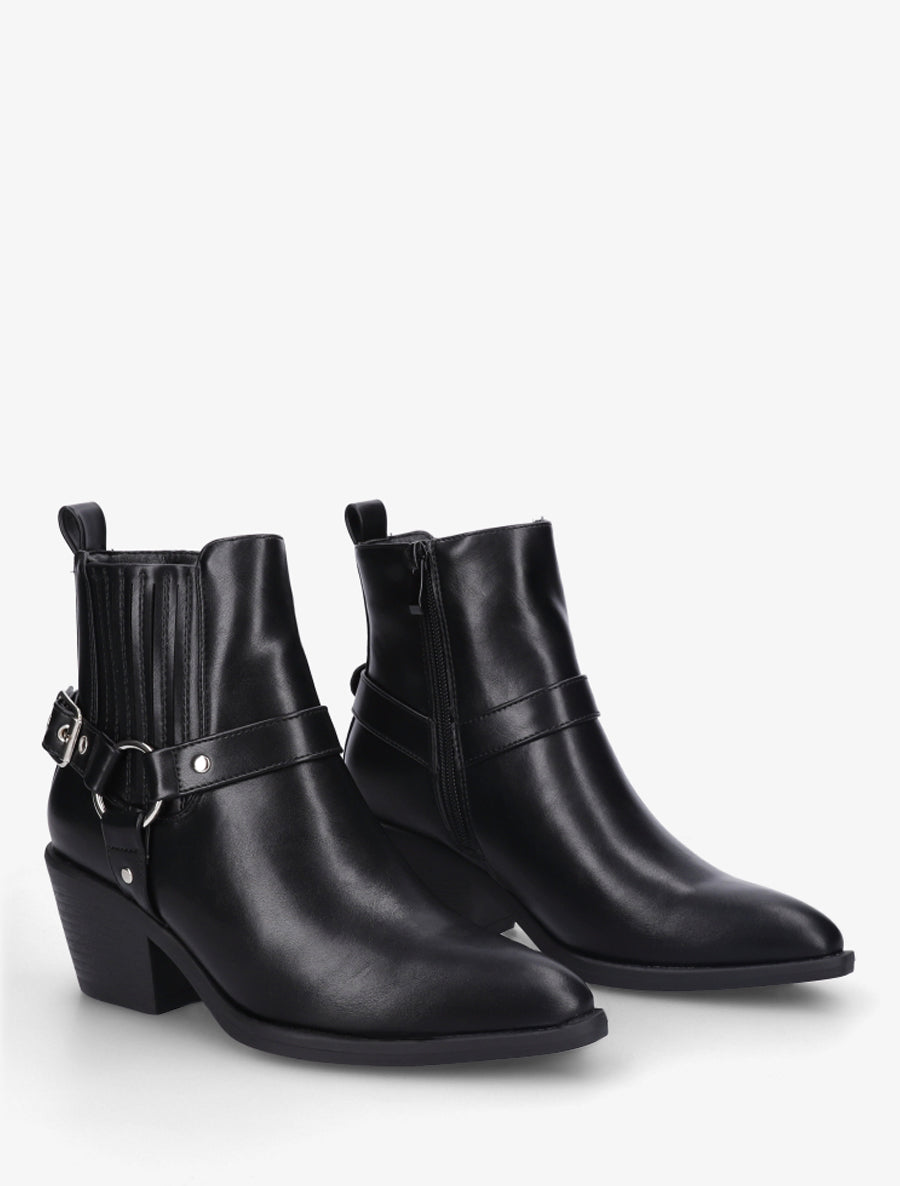 Bottines en simili style chelsea - Noir - 4