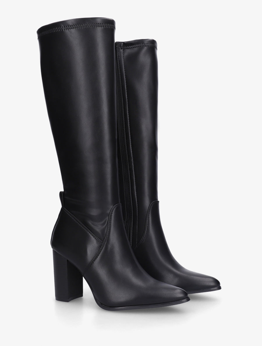 Bottes en simili à bout pointu - Noir - 4