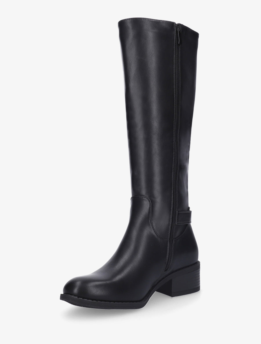 Bottes en simili à empiècement métallique - Noir - 3