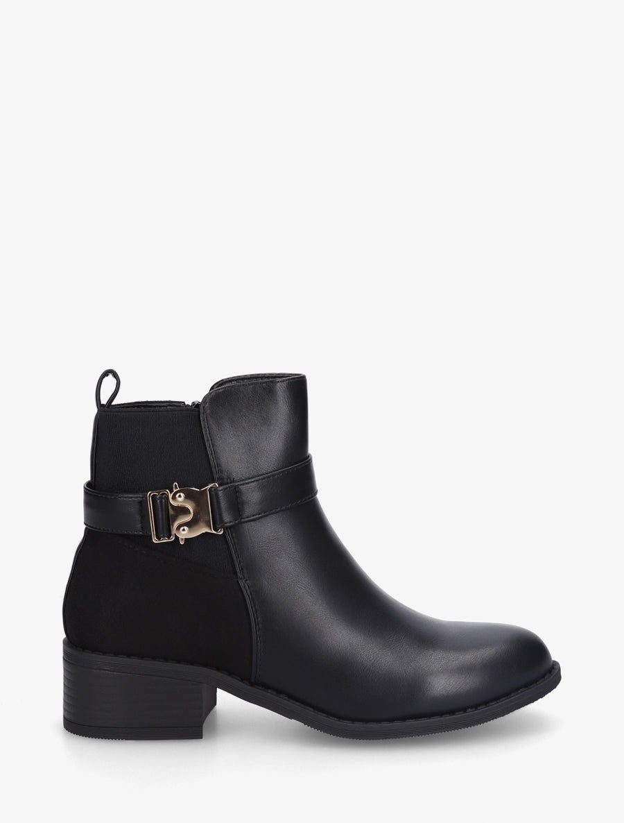 Bottines à empiècement métal - Noir - 1