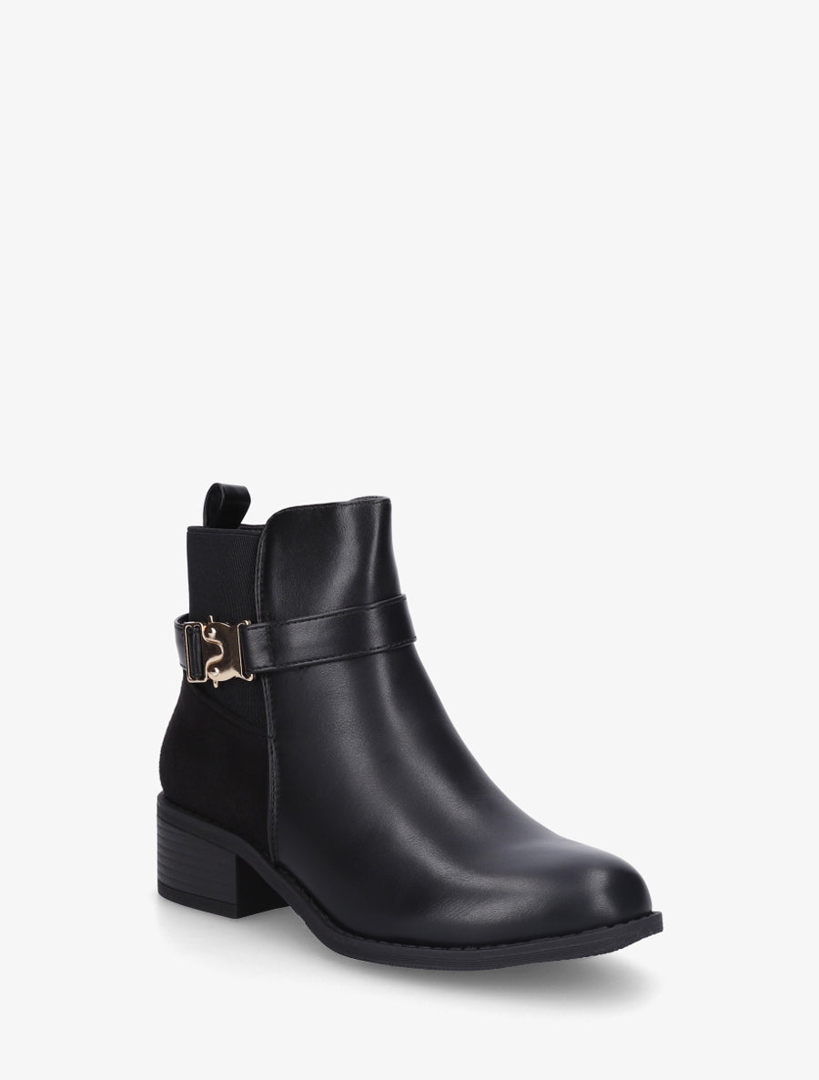 Bottines à empiècement métal - Noir - 2