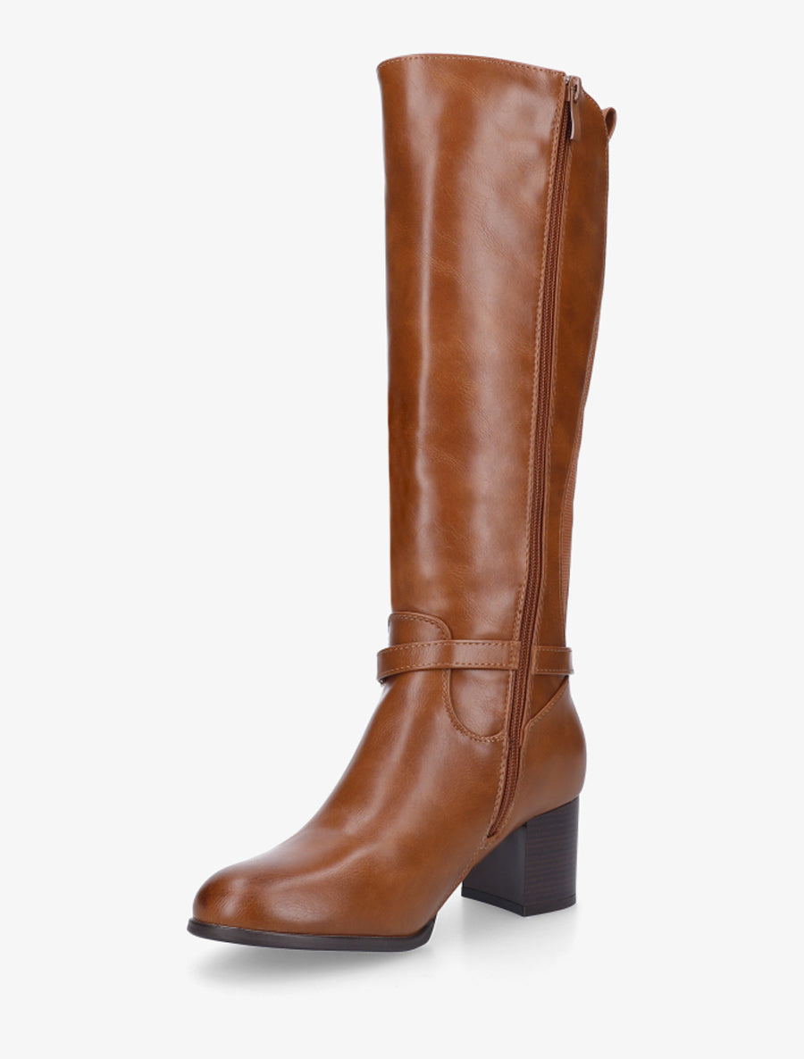 Bottes en simili à boucle décorative - Camel - 3
