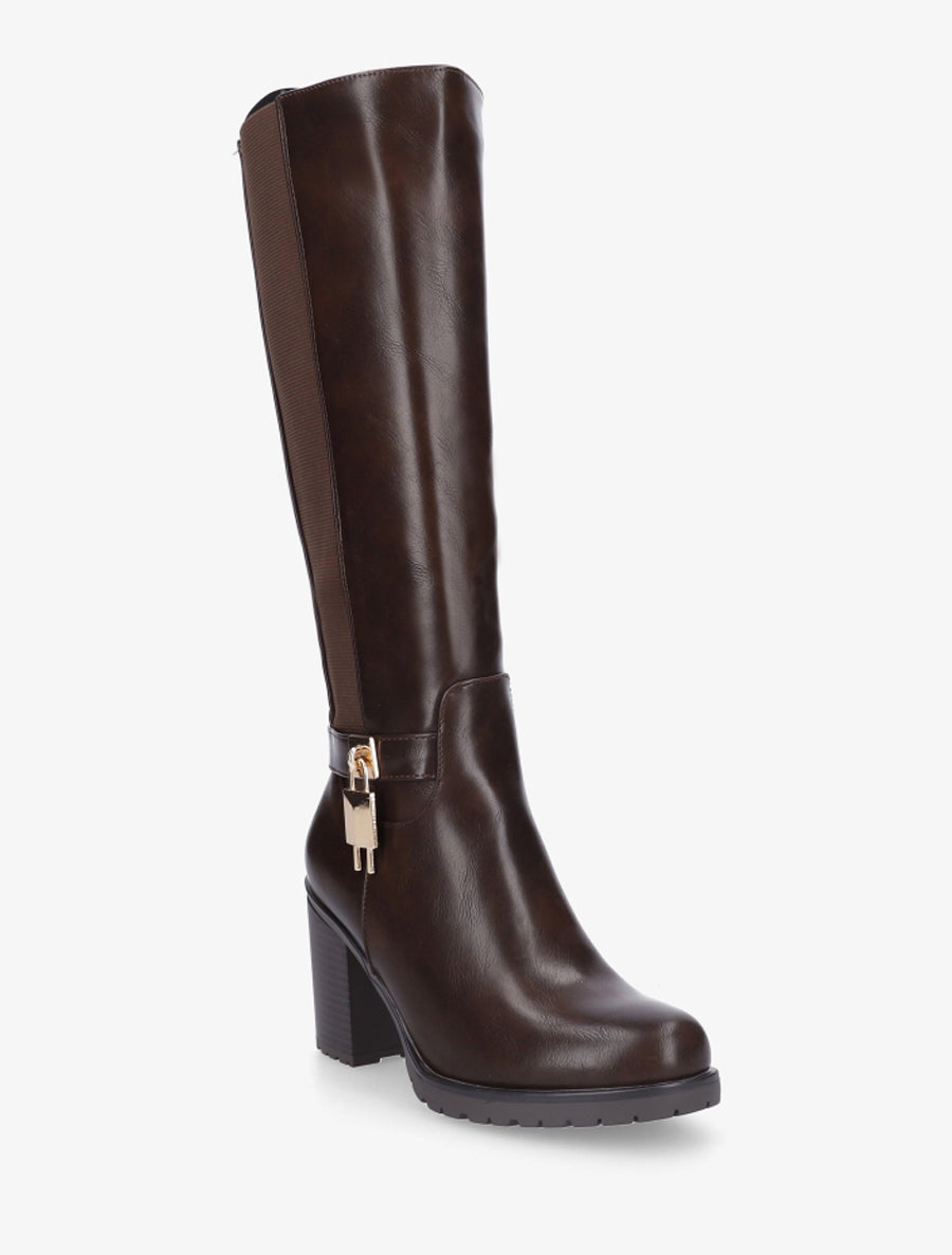 Bottes élastiquées à cadenas décoratif - Marron - 2