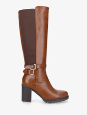 Bottes en simili à double sangles - Camel - 1