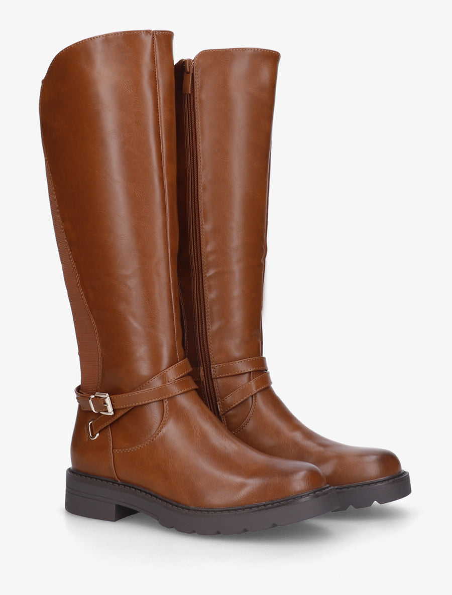 Bottes cavalière élastiquées à sangle - Camel - 4