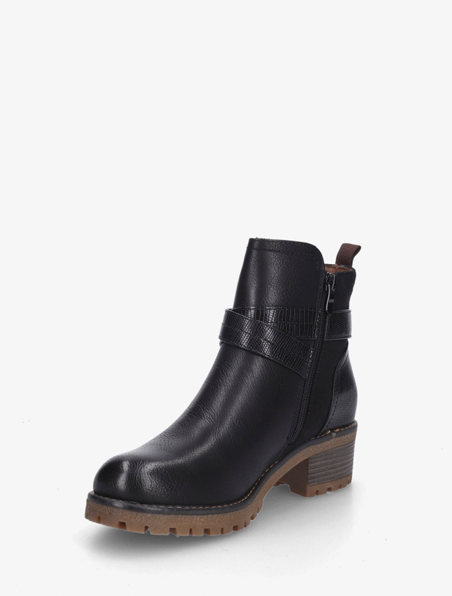 Bottines bi-matière à double sangles - Noir - 3