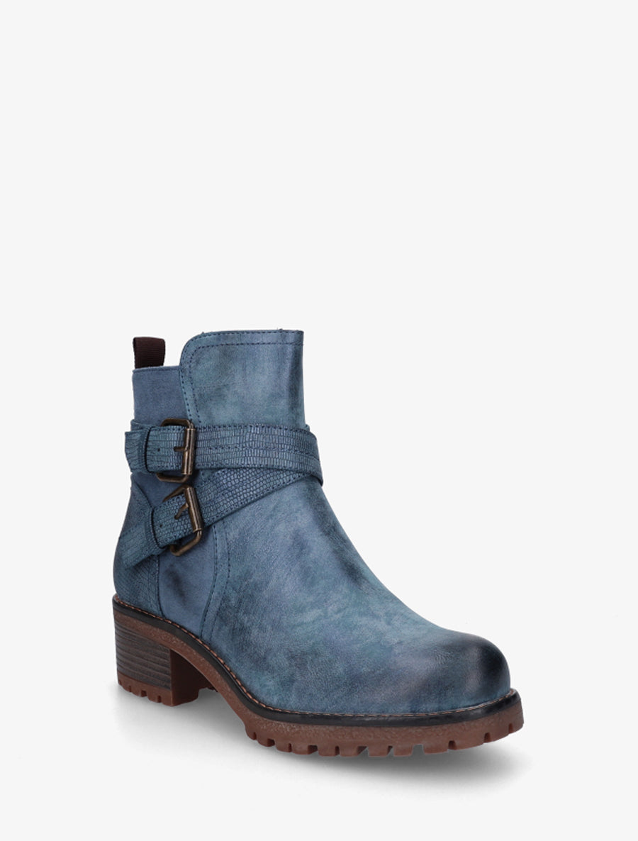 Bottines bi-matière à double sangles - Bleu - 2