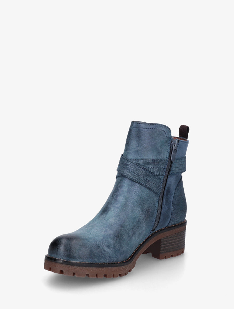 Bottines bi-matière à double sangles - Bleu - 3