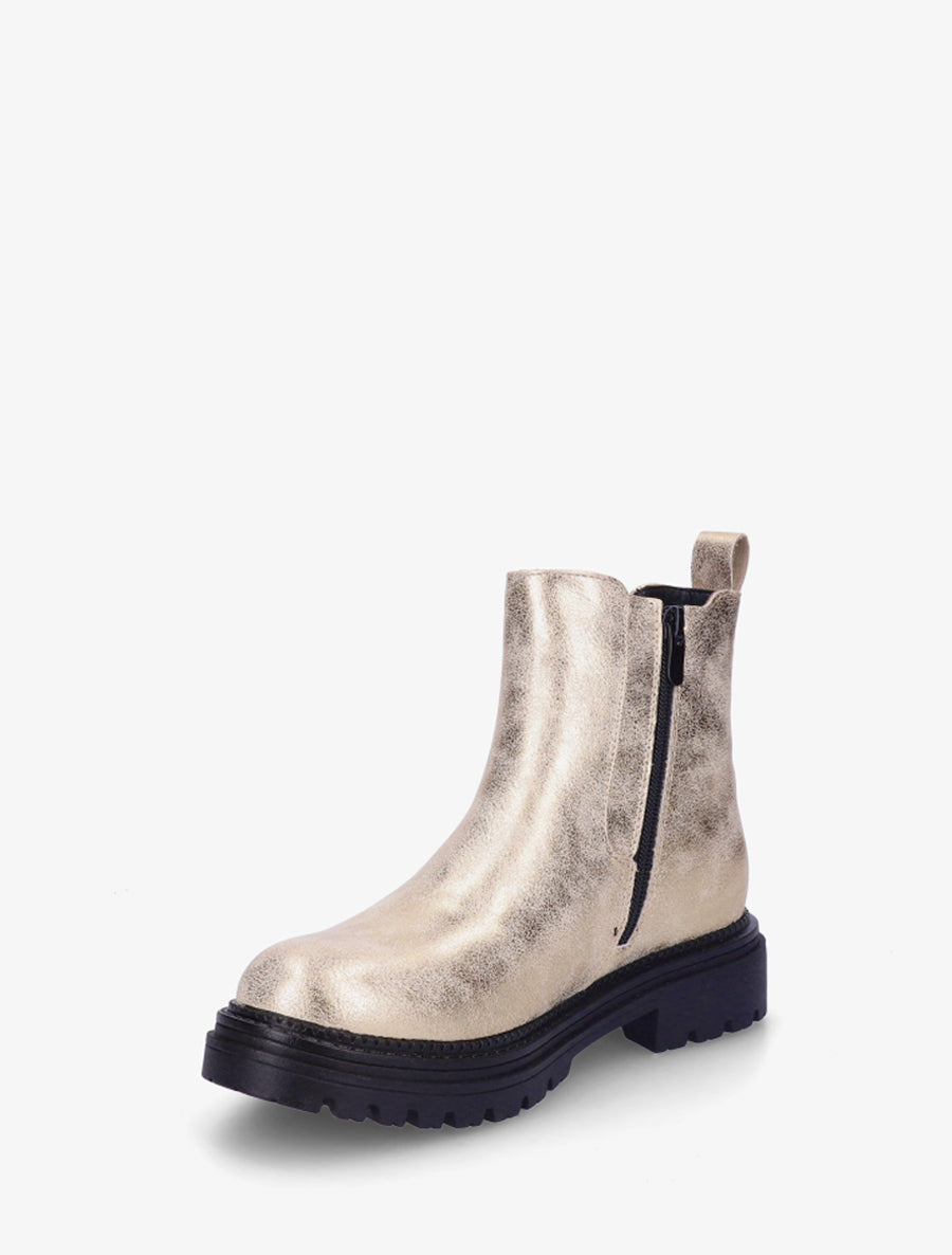 Bottines style chelsea en simili - Or - 3