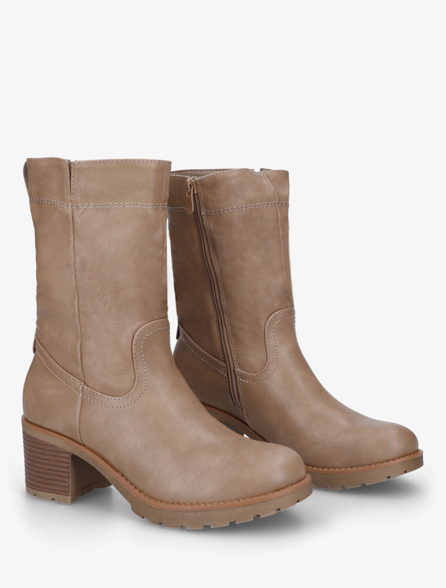 Bottines montantes classiques - Taupe - 4