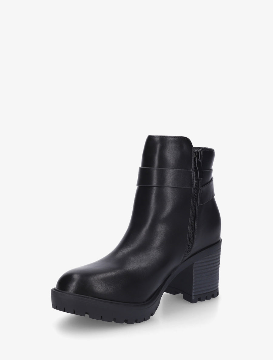 Bottines en simili à boucle décorative - Noir - 3