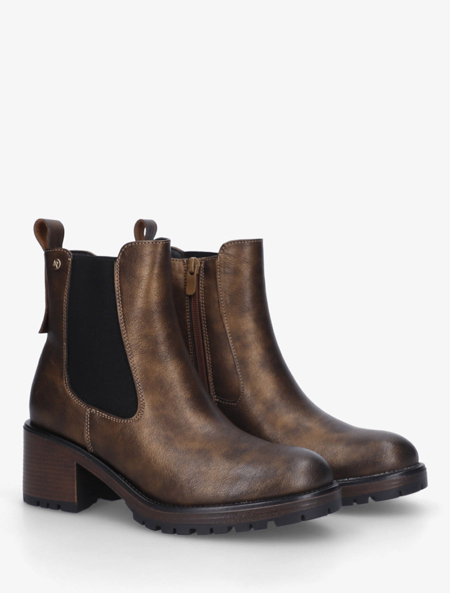 Bottines élastiquées à talon - Bronze - 4