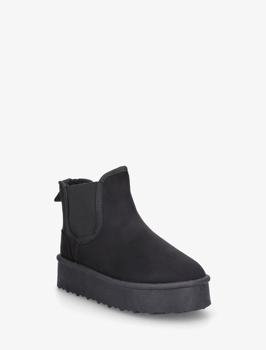 Bottines élastiquées en suédine - Noir - 2
