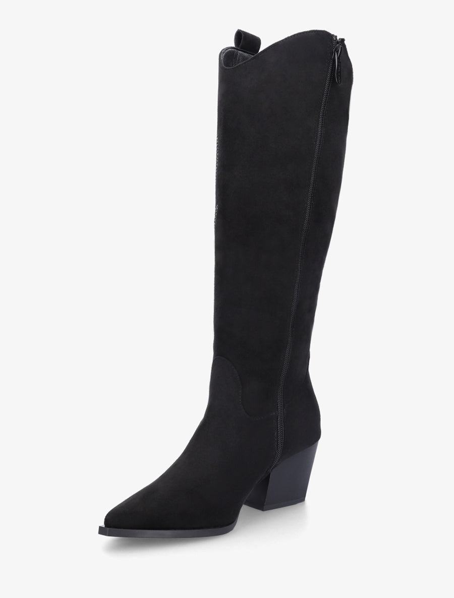 Bottes en suédine style santiags - Noir - 3