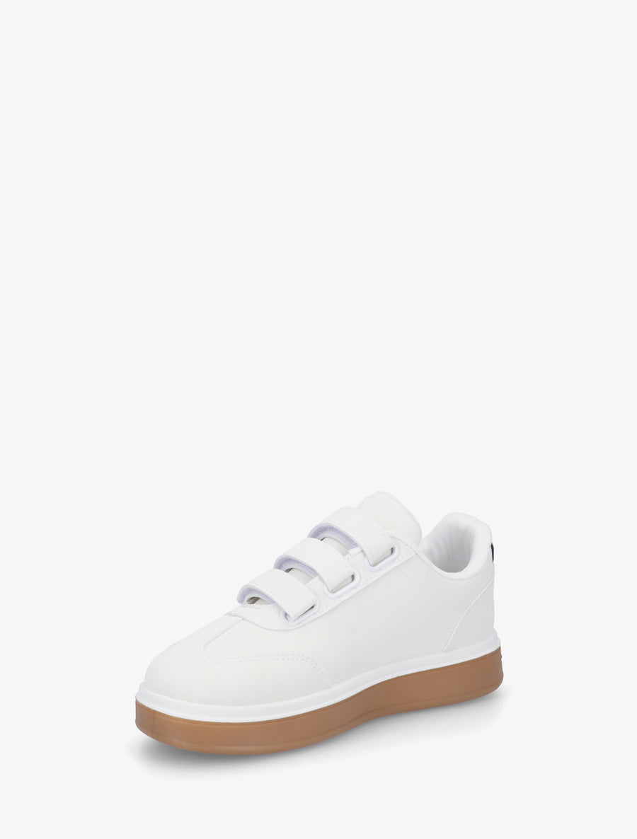 Sneakers à scratch et semelle caoutchouc - Blanc - 3