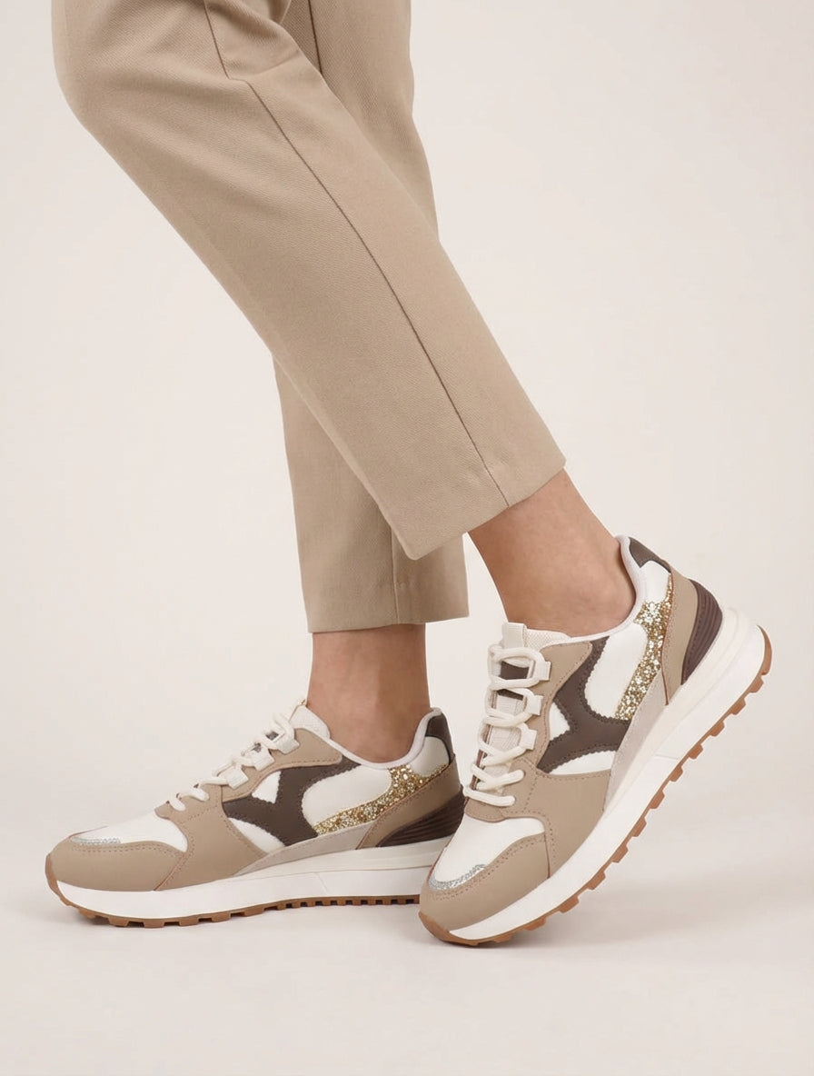 Sneakers met fantasie-inzetstukken - Mol