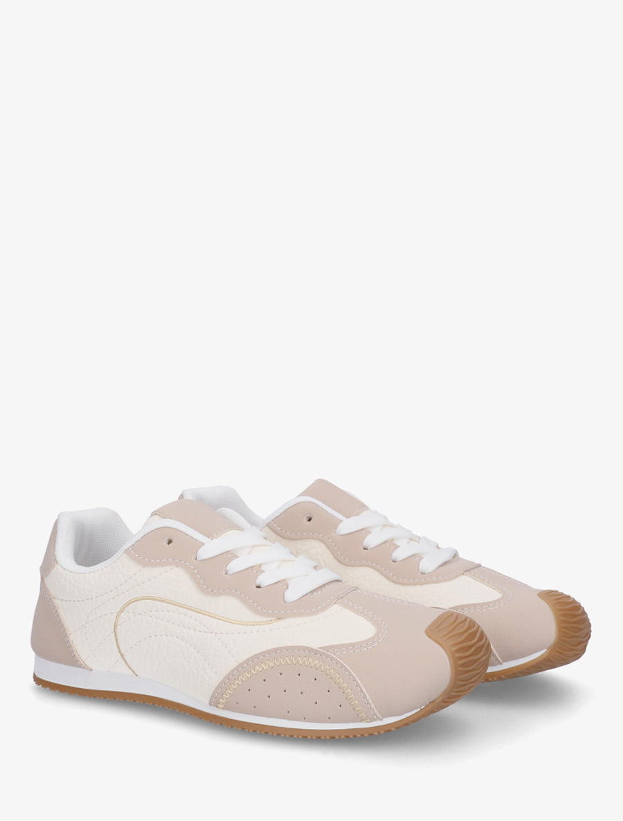 Sneakers texturés effet nubuck - Beige - 4