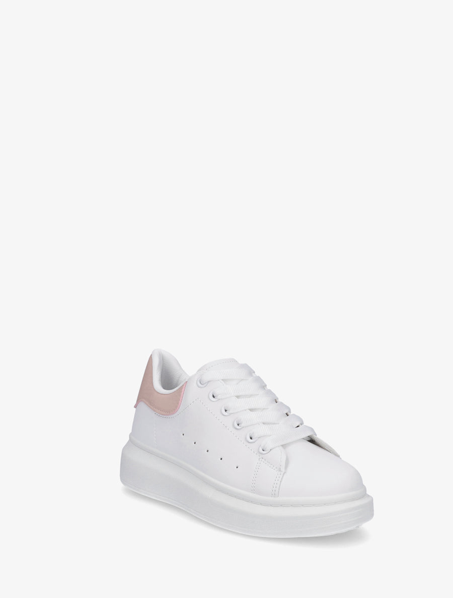 Baskets à contrefort contrastant - Blanc/rose - 2