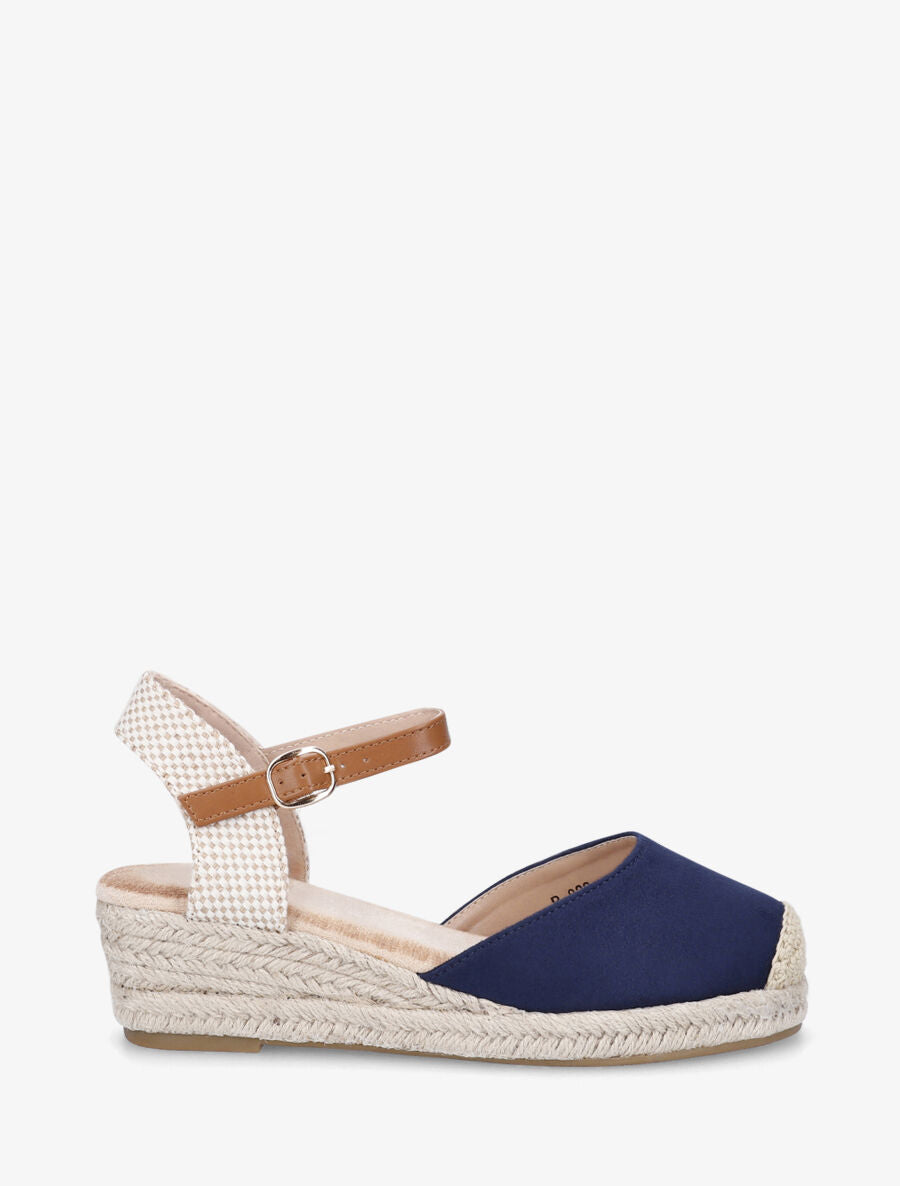 Espadrilles compensées en suédine - Marine - 2