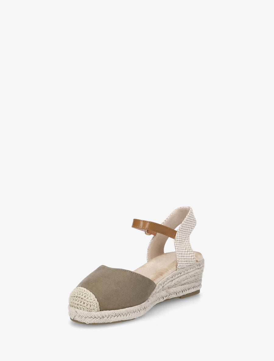 Espadrilles compensées en suédine - Kaki - 3