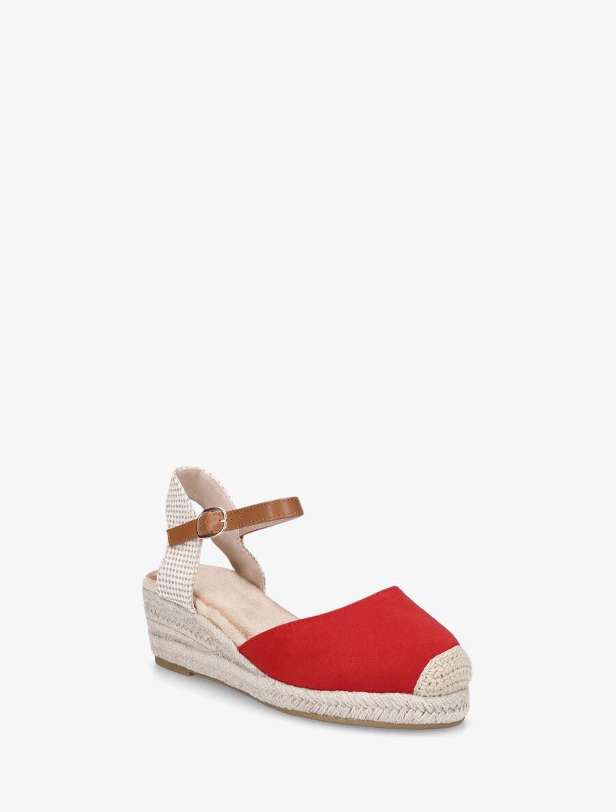 Espadrilles compensées en suédine - Rouge - 2