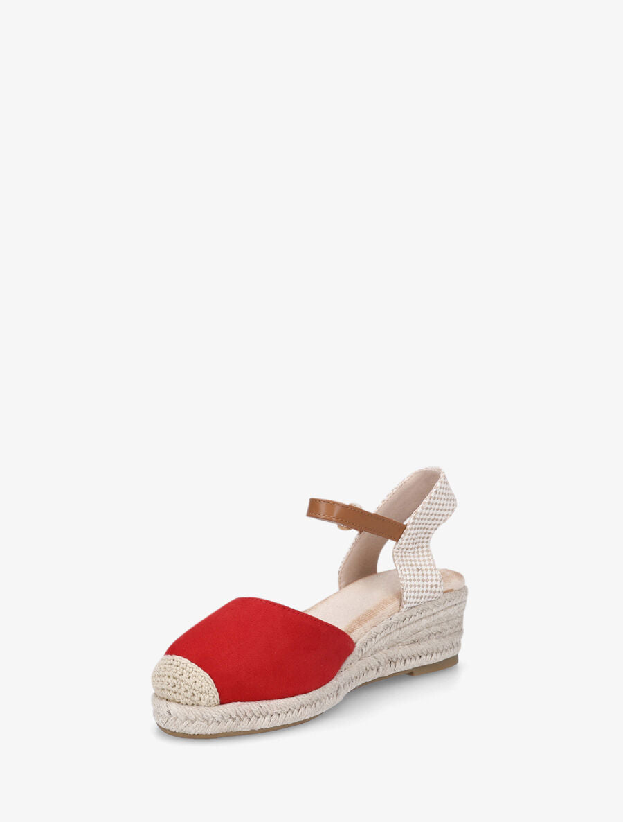 Espadrilles compensées en suédine - Rouge - 3