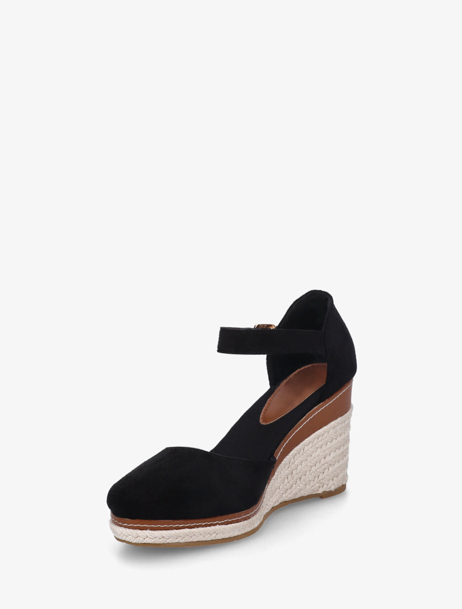 Espadrilles compensées en suédine - Noir - 3