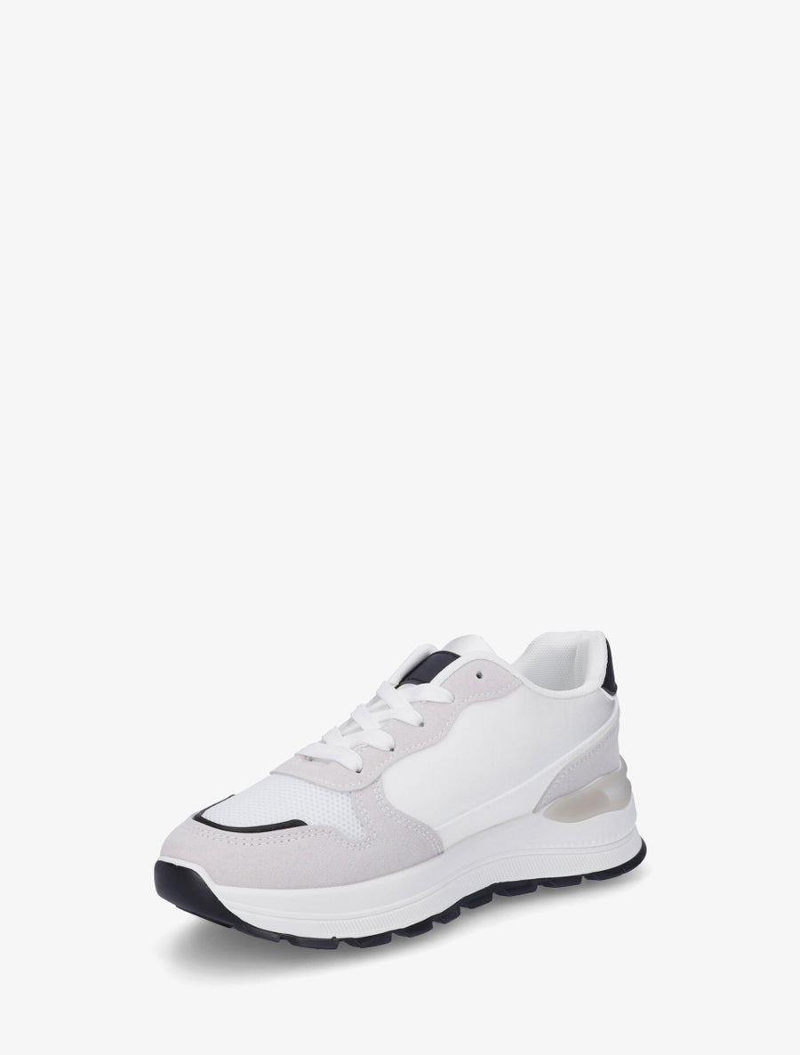 Sneakers en simili stylisés - Blanc - 3