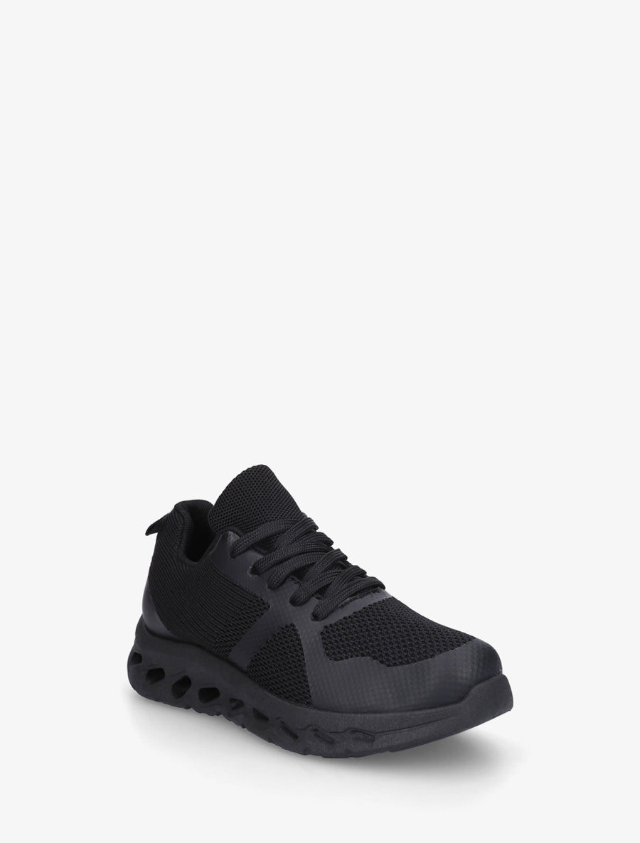 Baskets en tissu à semelle ajourée - Noir - 2