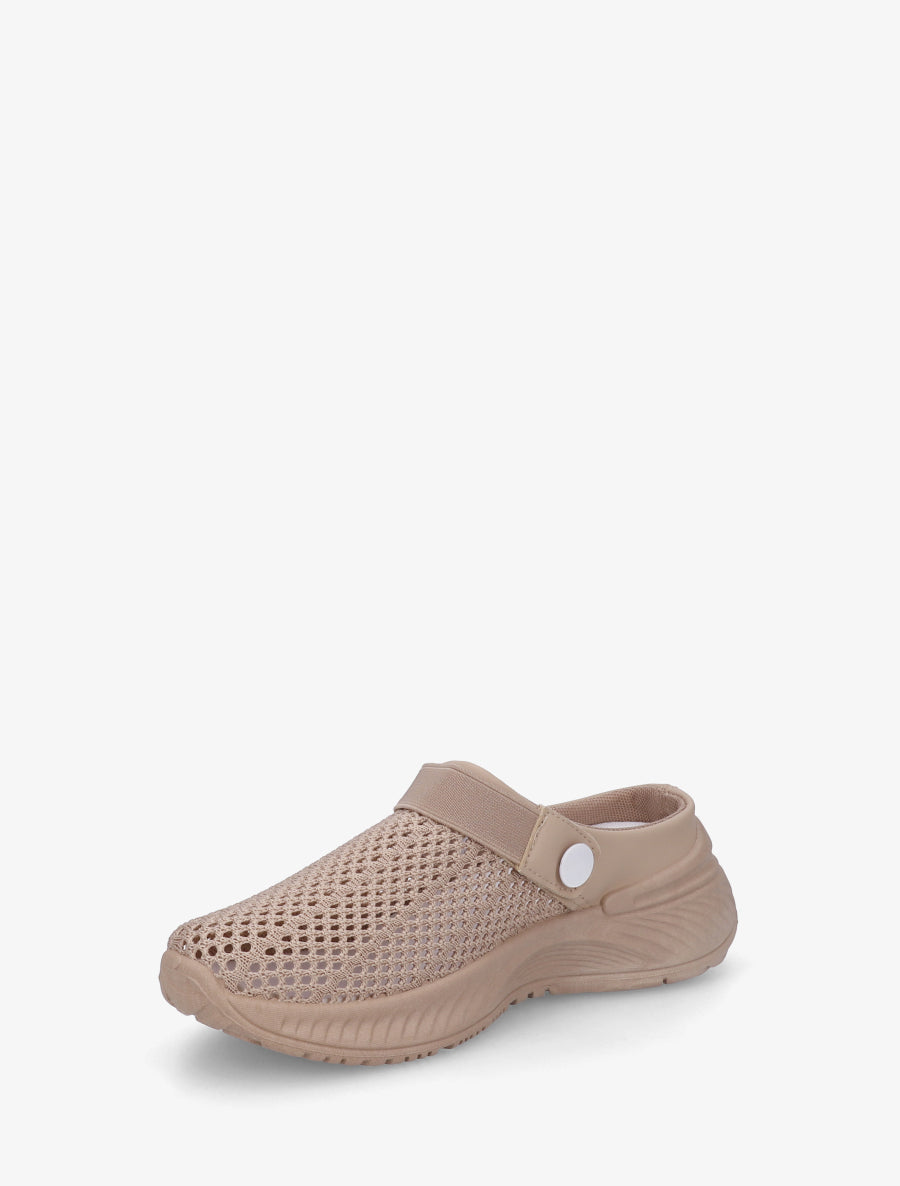 Sabots en toile à bride élastiquée - Taupe - 3