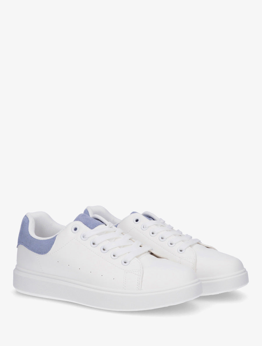 Baskets unies à contrefort contrastant - Bleu - 4