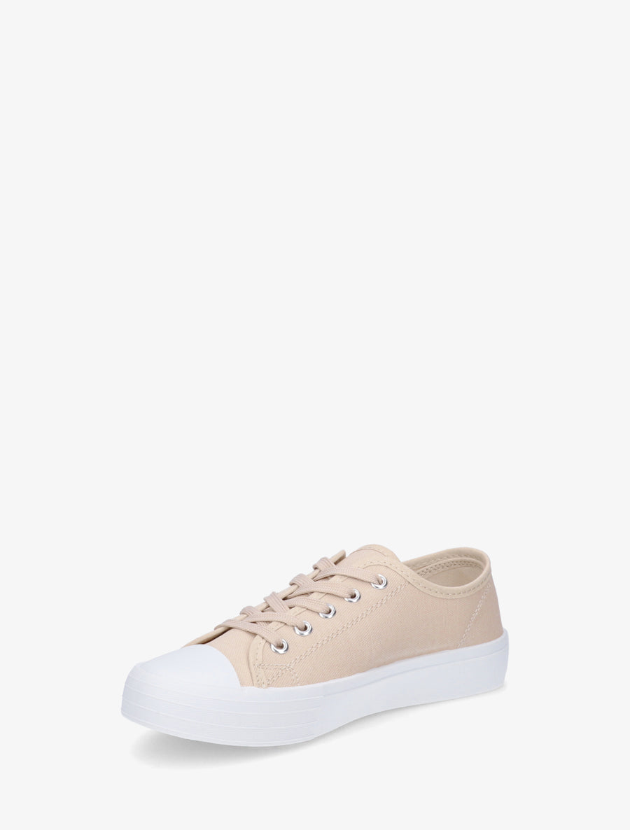 Tennis unis en toile - Beige - 3