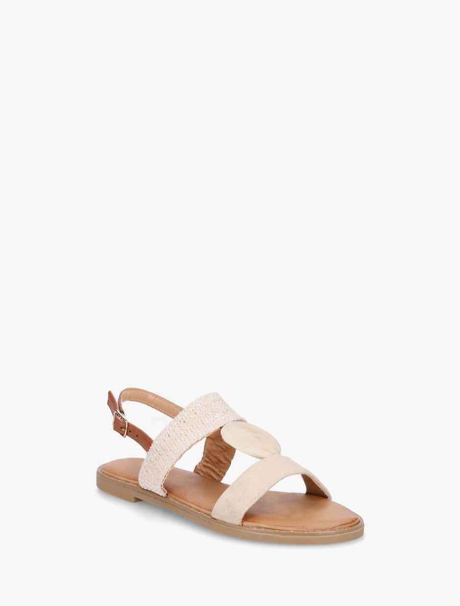 Nu-pieds à bijou rond - Beige - 2