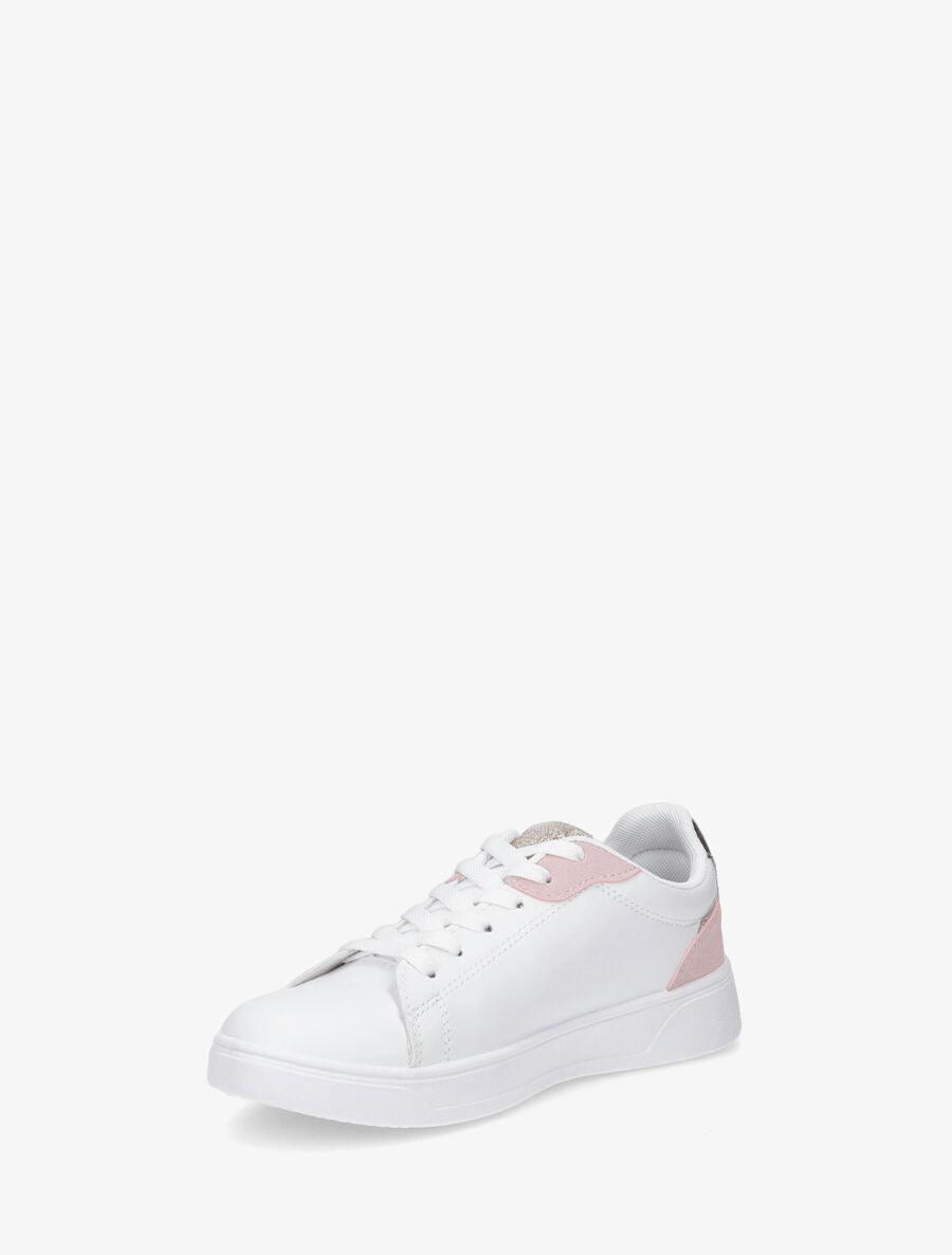 Sneakers en simili à détail suédine et irisé - Rose - 3