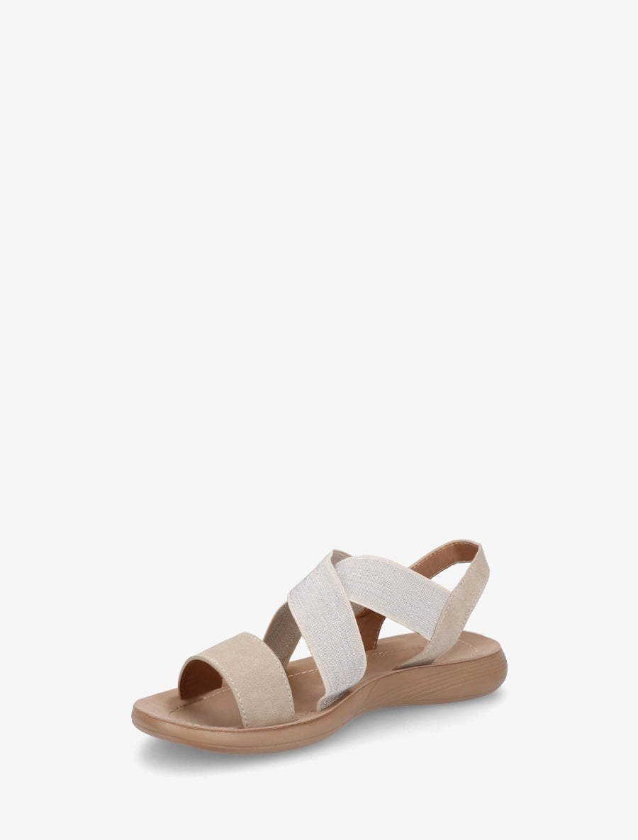 Nu-pieds à brides croisées élastiquées - Beige - 3