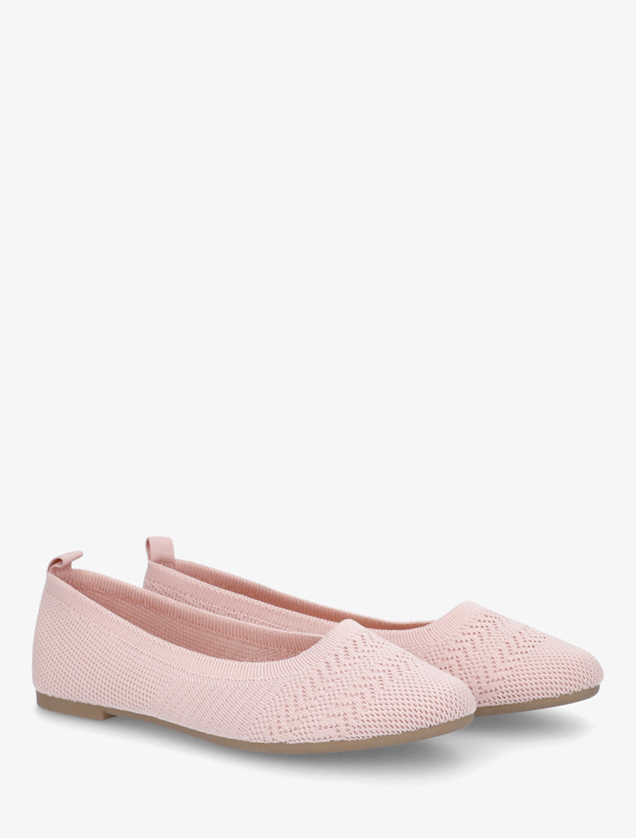 Ballerines basiques en tissu - Rose - 4