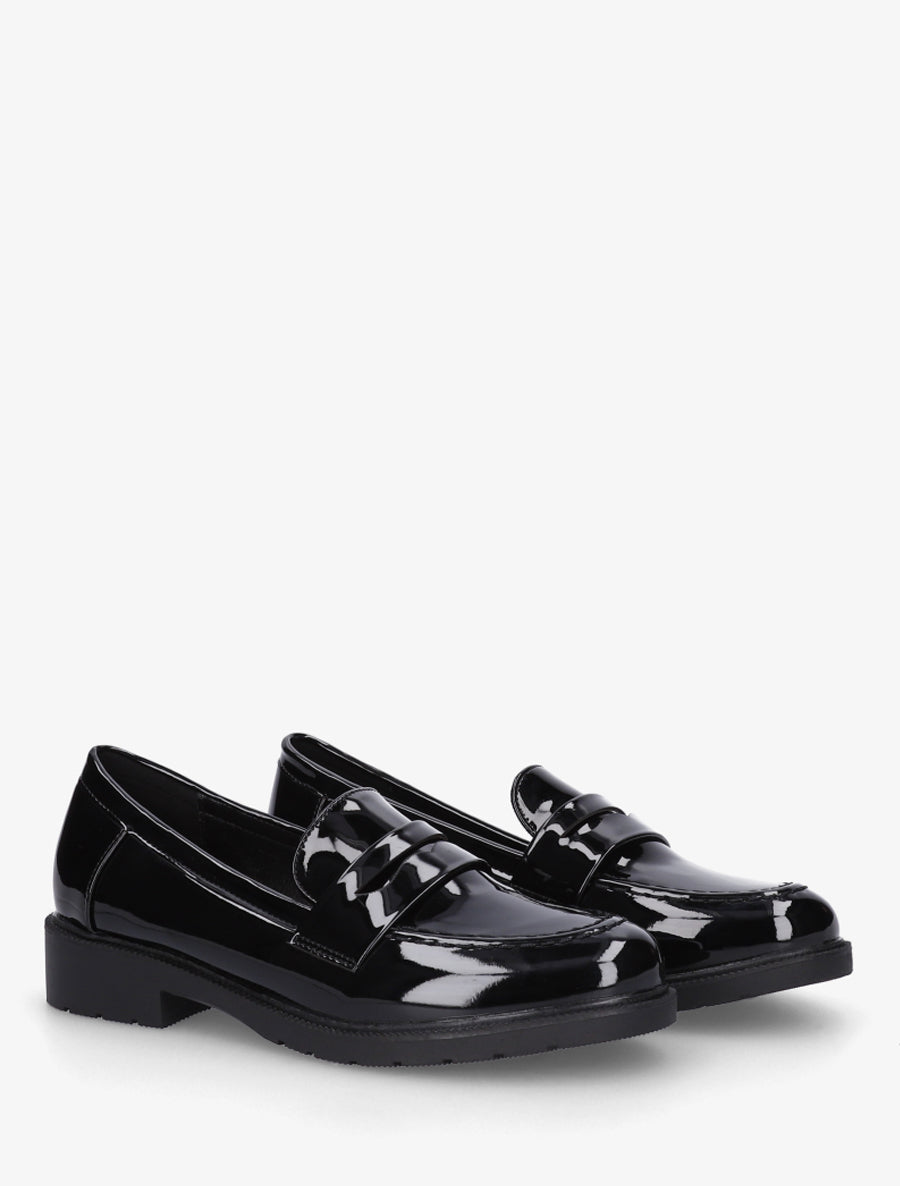 Mocassins vernis en simili - Noir - 4