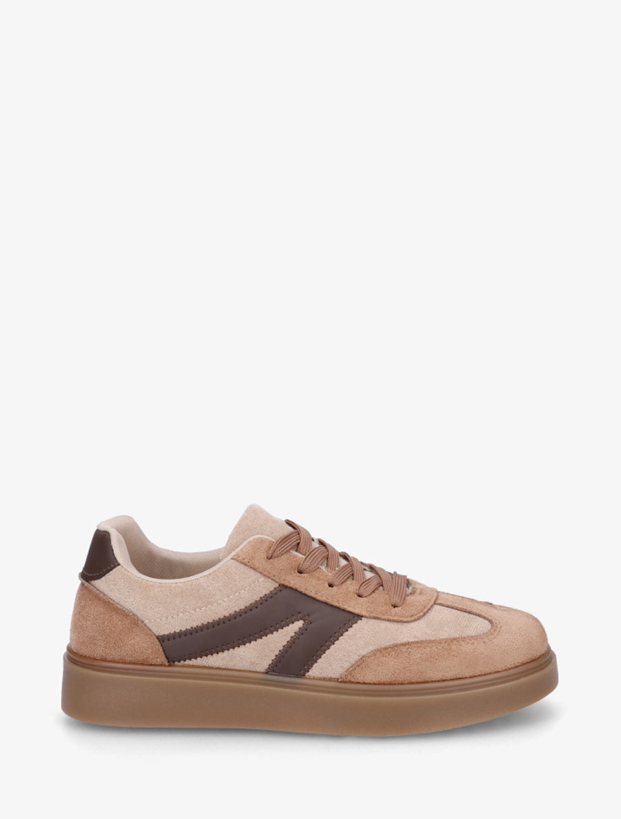 Sneakers à semelle en caoutchouc - Camel - 1
