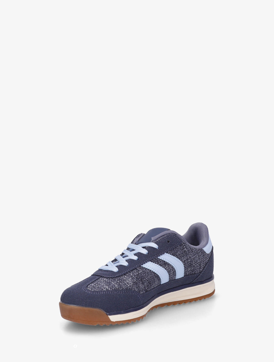 Sneakers en tissu effet tweed - Bleu - 3