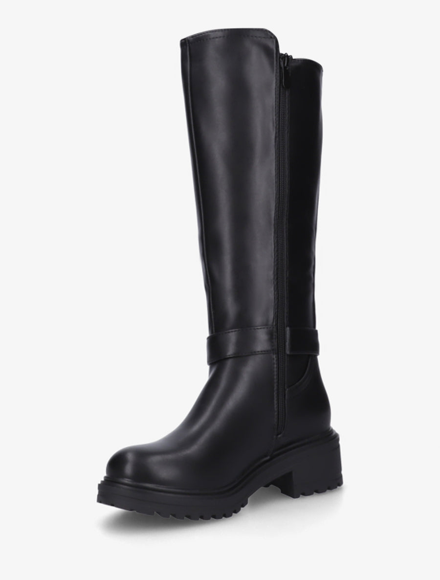 Bottes classiques élastiquées en simili - Noir - 3