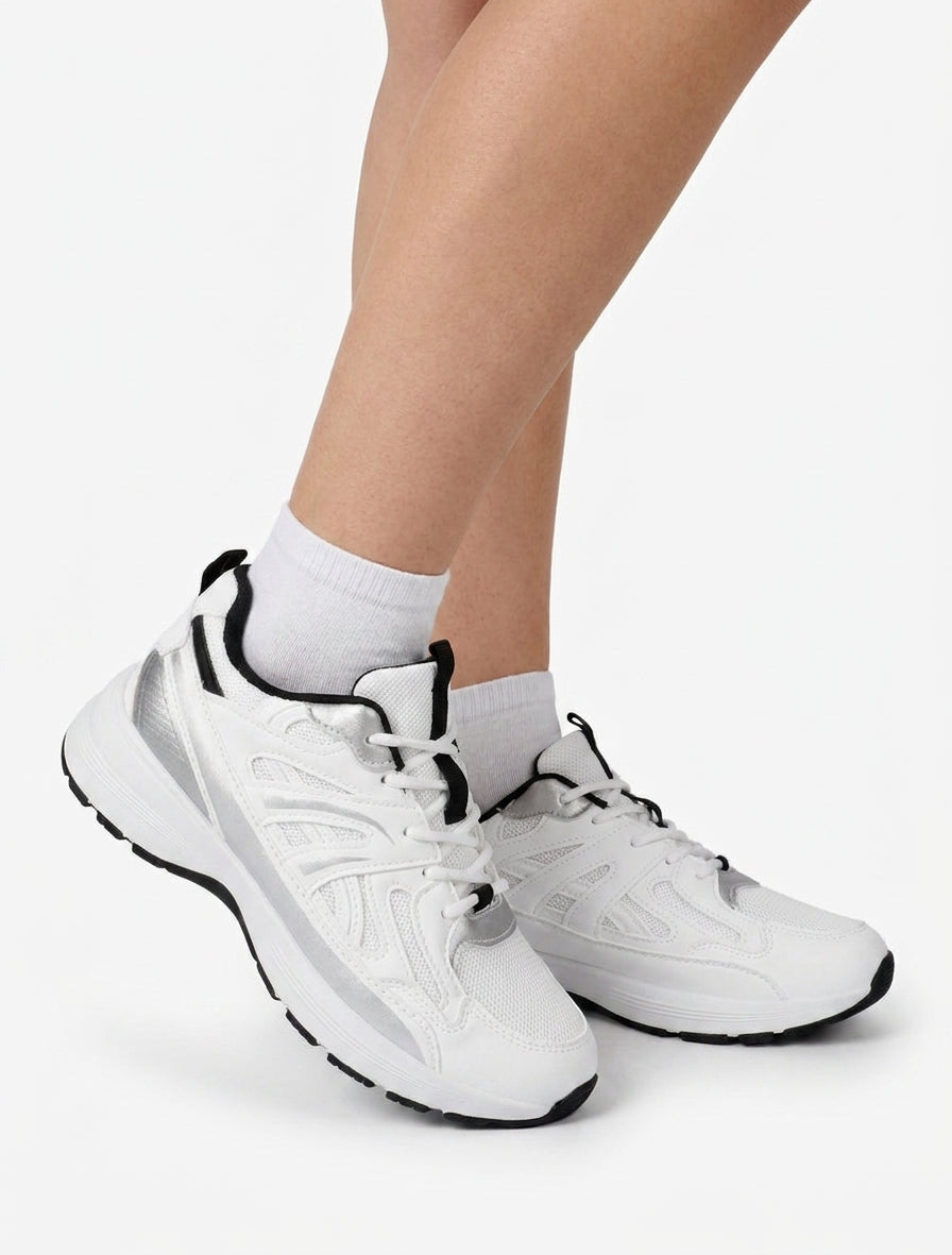 Gestileerde klassieke sneakers - Wit