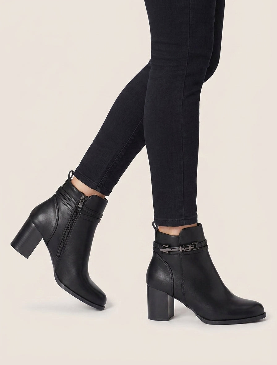 Bottines classiques en simili - Noir