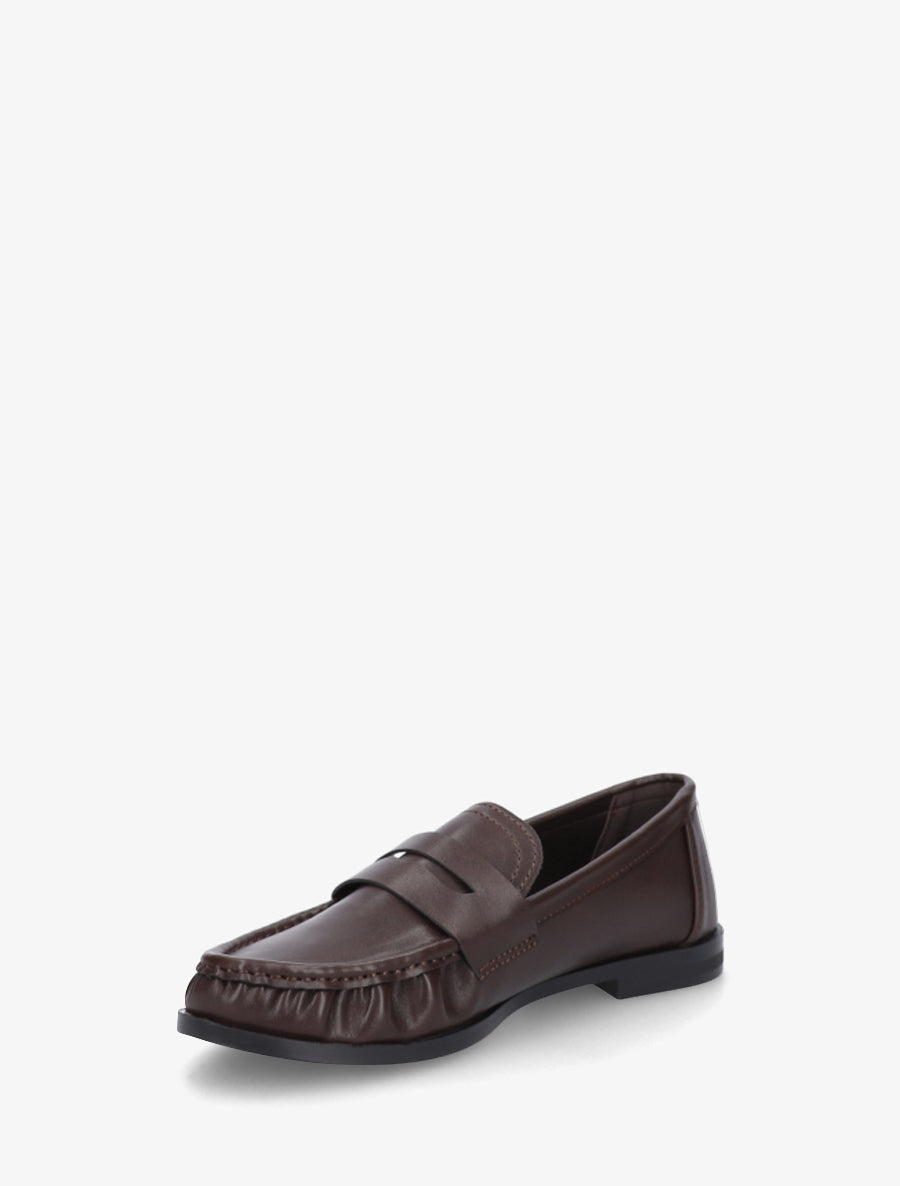 Mocassins unis en simili - Marron - 3