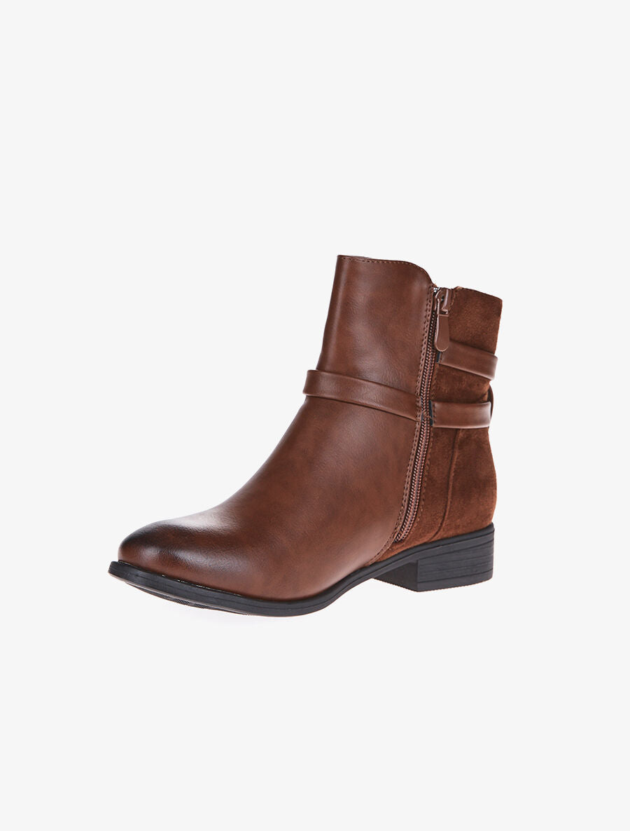 Boots arrière daim et lanières - Camel - 3