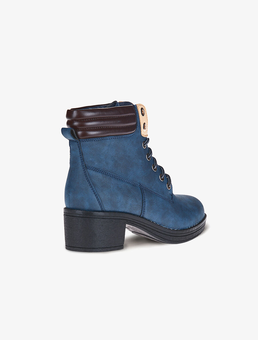Bottines sport petits talons - Marine - 4