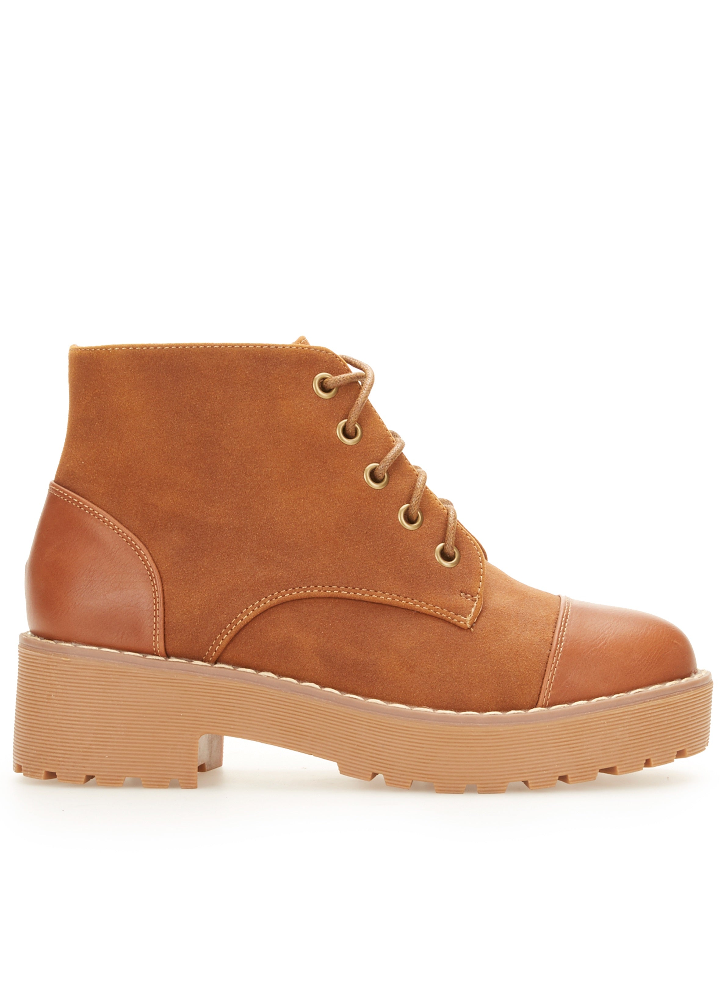 Boots hautes bimatière - Camel - 1