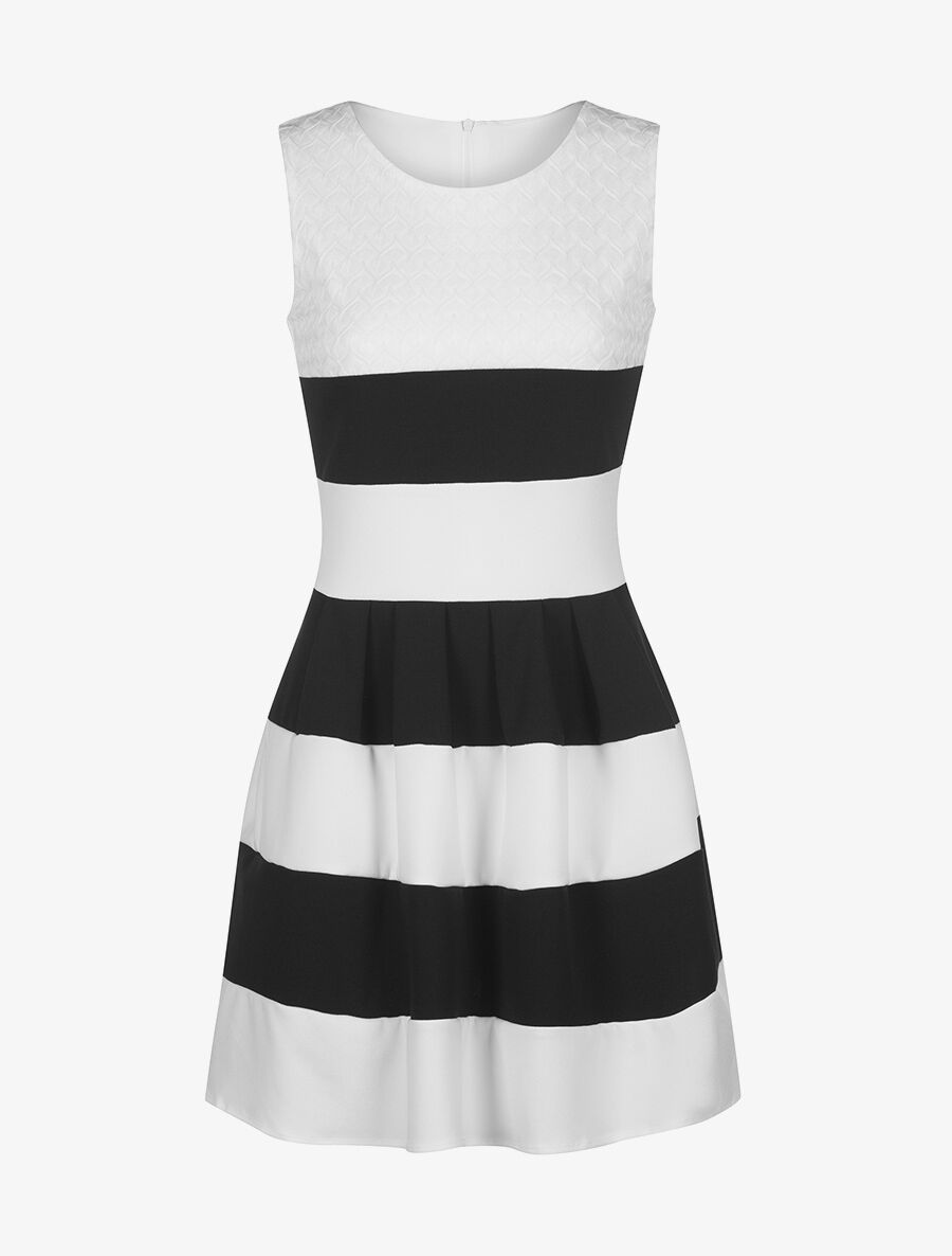 Robe bicolore - blanc - 1