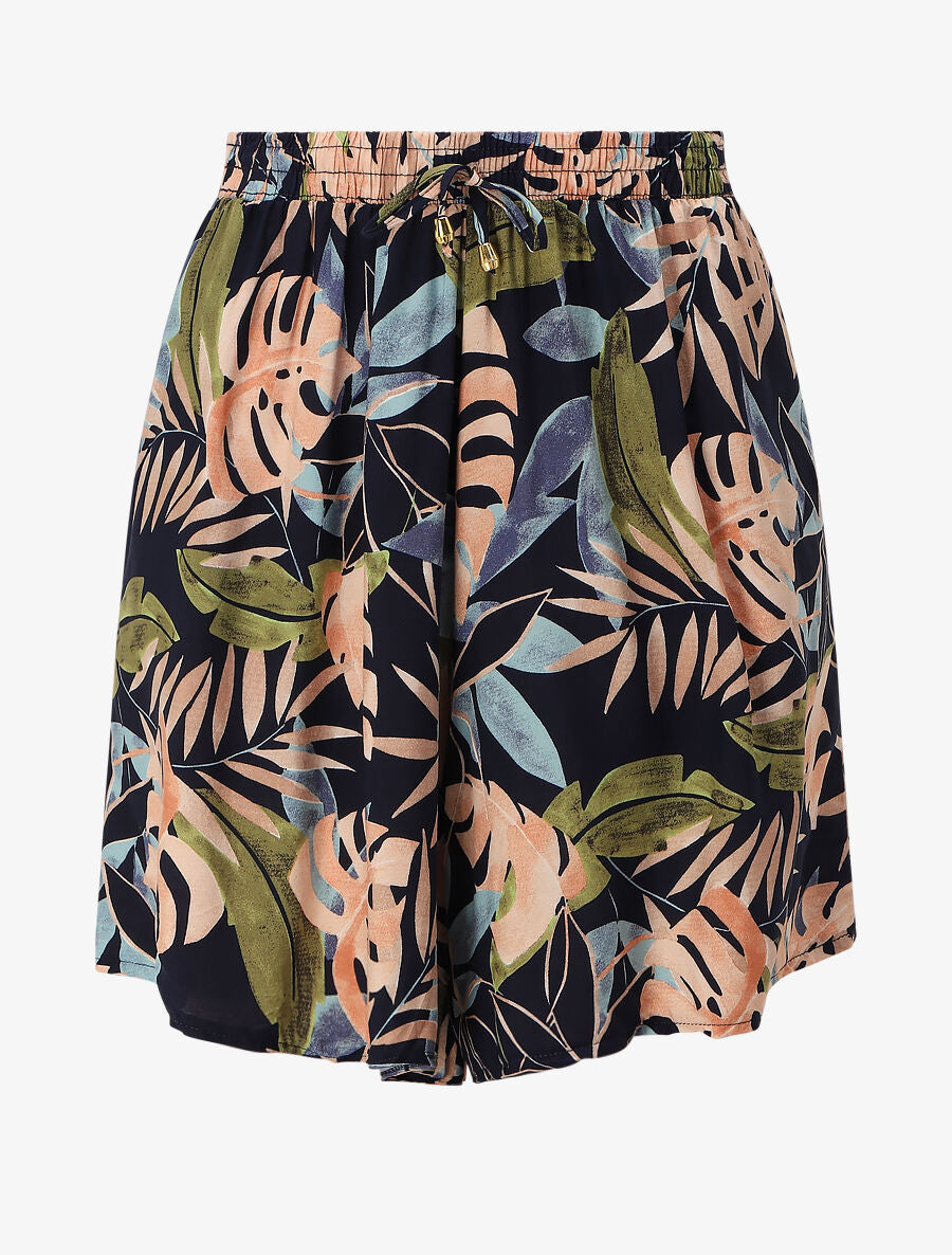 Short fluide imprimé tropical - Marine - 5