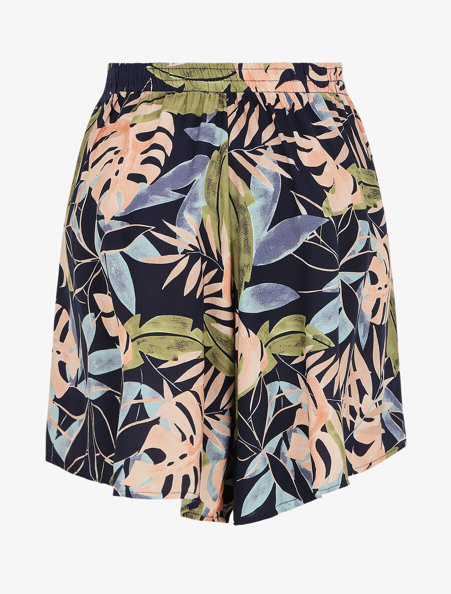 Short fluide imprimé tropical - Marine - 2